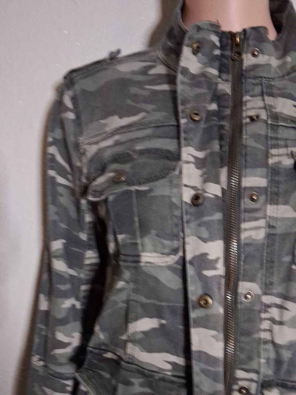 Kensie Women’s Camo Jacket — Cotton Stretch Blend, Size Medium - Picture 2 of 13
